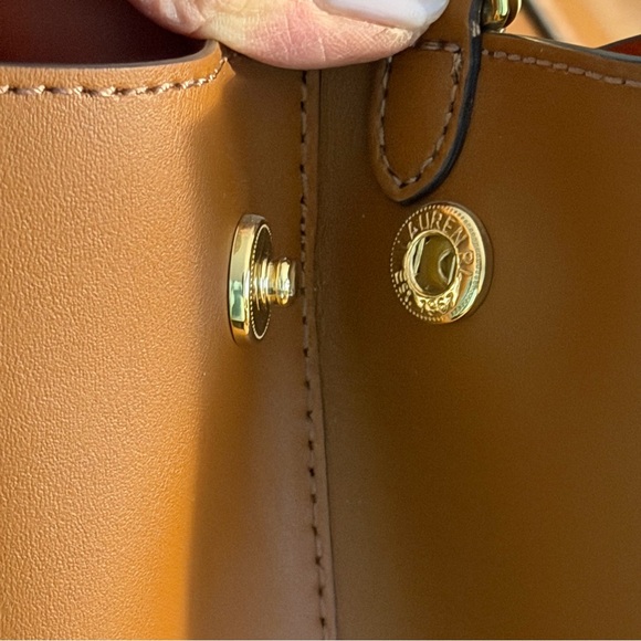 Lauren Ralph Lauren Dryden Marcy Large Satchel Cognac Leather Dust Bag - Picture 6 of 13